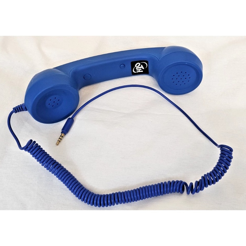 OTH Retro Phone Handset Blue 3.5mm Plug Vintage Style Mobile Accessory Preowned